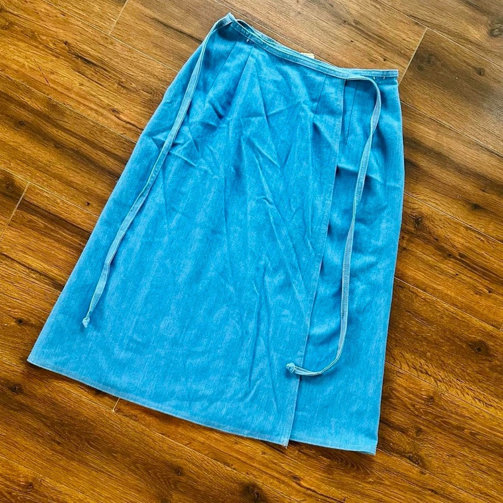 Vintage Blue Wrap Skirt